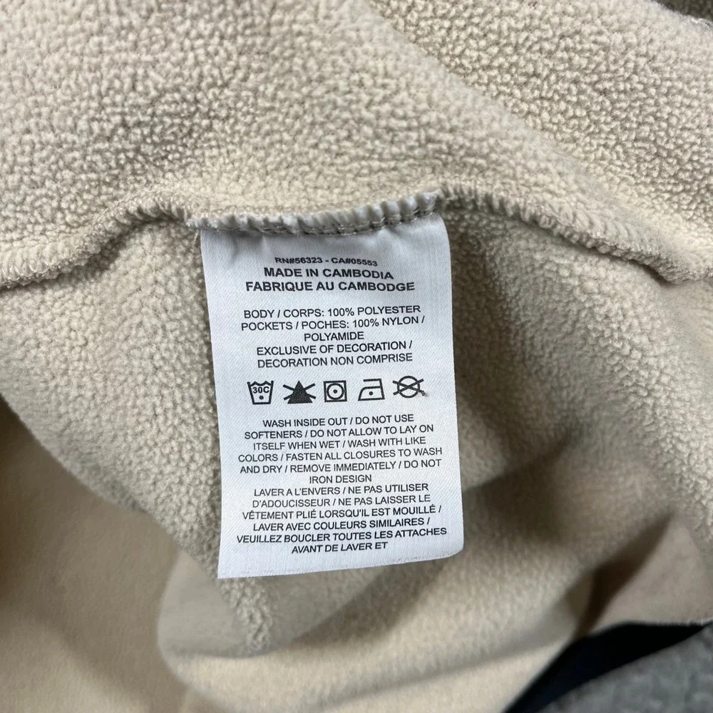 Nike Therma-FIT Fleece Vest Mens‎ XS Cream Black Full Zip DQ5105-206